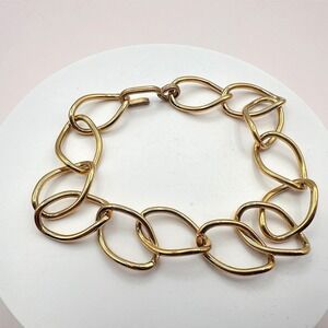 Vintage‎ Y2K Gold Tone Organic Link Bracelet Retro Women's Classic Jewelry